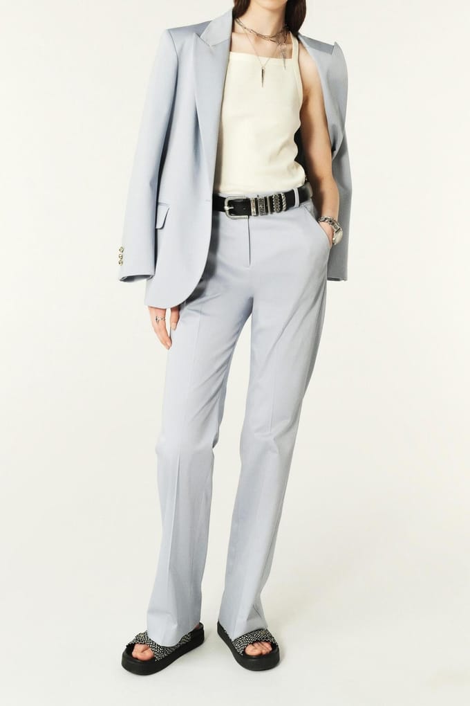BA&SH Wide Trousers Blueciel Maat: 40 | Pantalons Outlet | Dames | Blauw