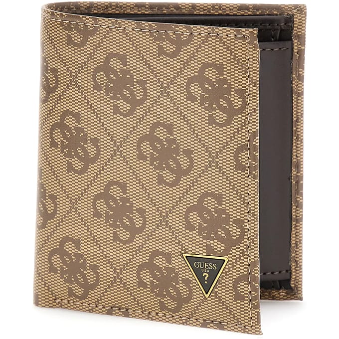 GUESS Leren portemonnee Mito Small Billfold Wallet With Coinpocket Beige / Brown Lichtbruin