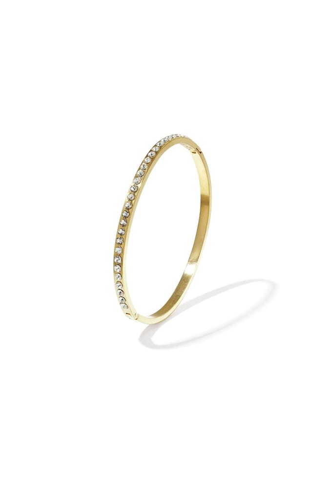 Dames Bangle met rij steentjes - Verkleurt niet - Cadeau - Goudlief.nl