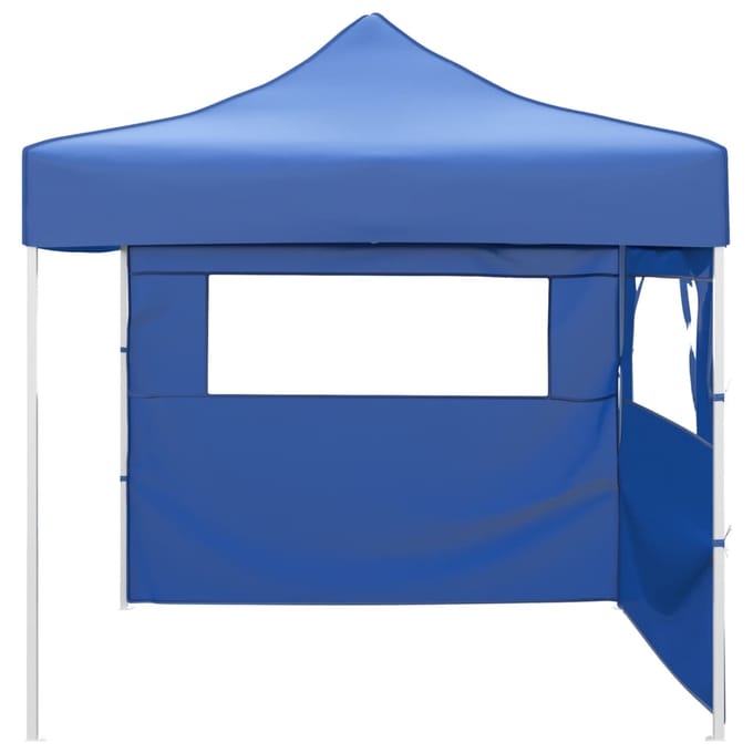 vidaXL - Vouwtent - met - 2 - wanden - 3x3 - m - blauw