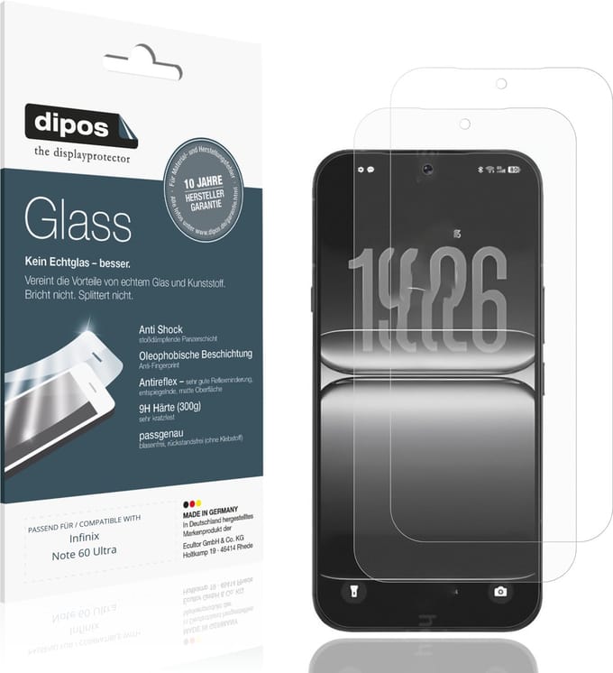dipos – 2x Matte Pantserfolie geschikt voor Infinix Note 60 Ultra | 9H Screenprotector
