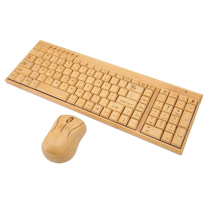 Computer Draadloze Apparaten 2.4GHz Draadloze Verbinding Plug en Play Bamboe Hout Computerbediening Mouse