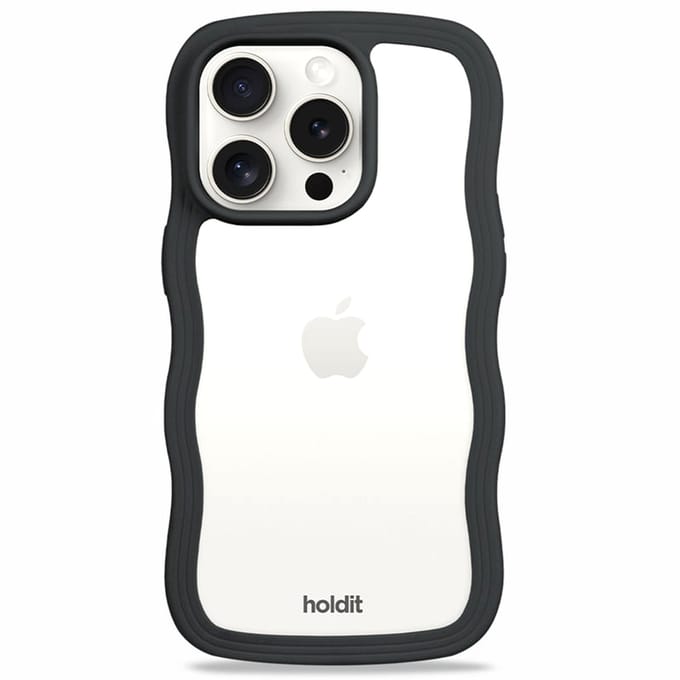 Holdit Wavy Case geschikt voor Apple iPhone 14 Pro Max - Black / Transparent
