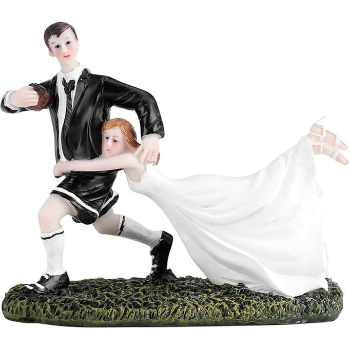 Figurine de couple de mariées dansantes romantiques, décoration de gâteau de mariage black