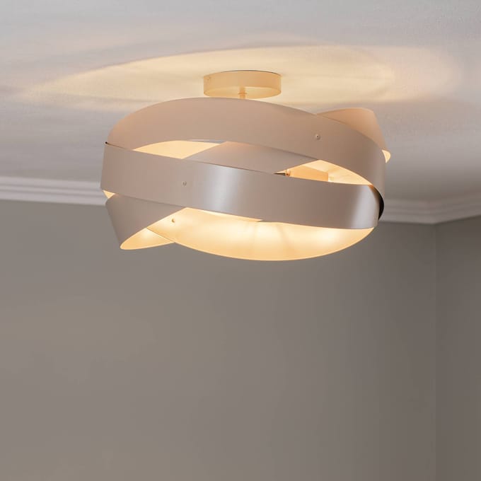 Euluna plafondlamp Tornado, beige, Ø 50 cm