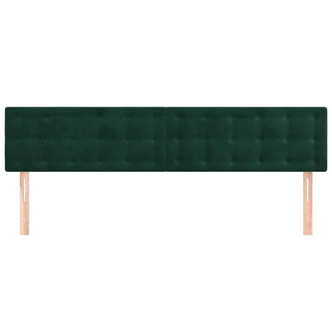 vidaXL - Hoofdborden - 200x5x78/88 - cm - fluweel - donkergroen