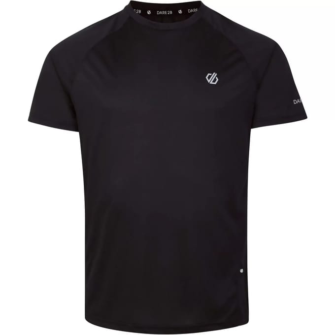 Dare 2B, Accelerate Heren Korte Mouw Sportshirt, Black, Maat L
