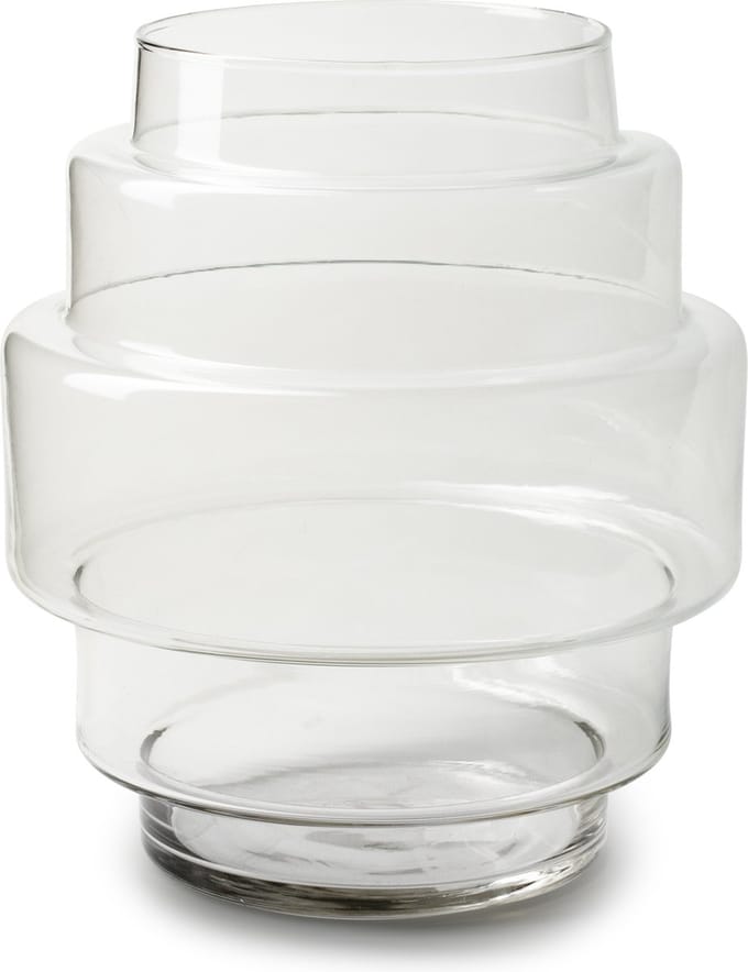 Jodeco Bloemenvaas Didi - helder transparant - glas - 22 x 25 cm - trap vorm vaas