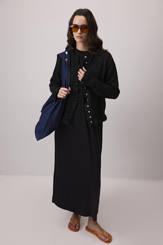 Touché Privé - Viscose basisjurk - Zwart - Dames