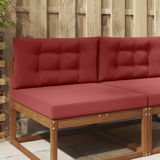 vidaXL - Buitenbankkussen - Polyester - Wijnrood - 80 - x - 80 - cm