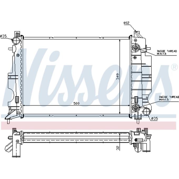 Radiator, motorkoeling NISSENS 64036A