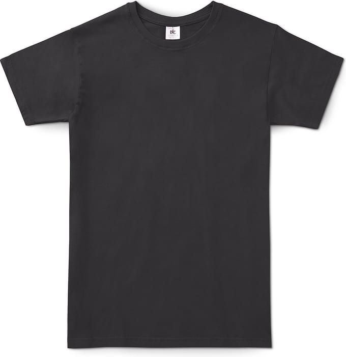 B&C Exact 150 Heren T-Shirt - Used Black - Small - Korte Mouwen