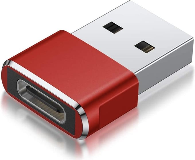 USB C naar USB Adapter - USB-C naar USB convertor - opzetstuk - office - USB 3.1 to USB C HUB - pc - laptop - USB C naar USB A female - telefoon - adapter - Rood
