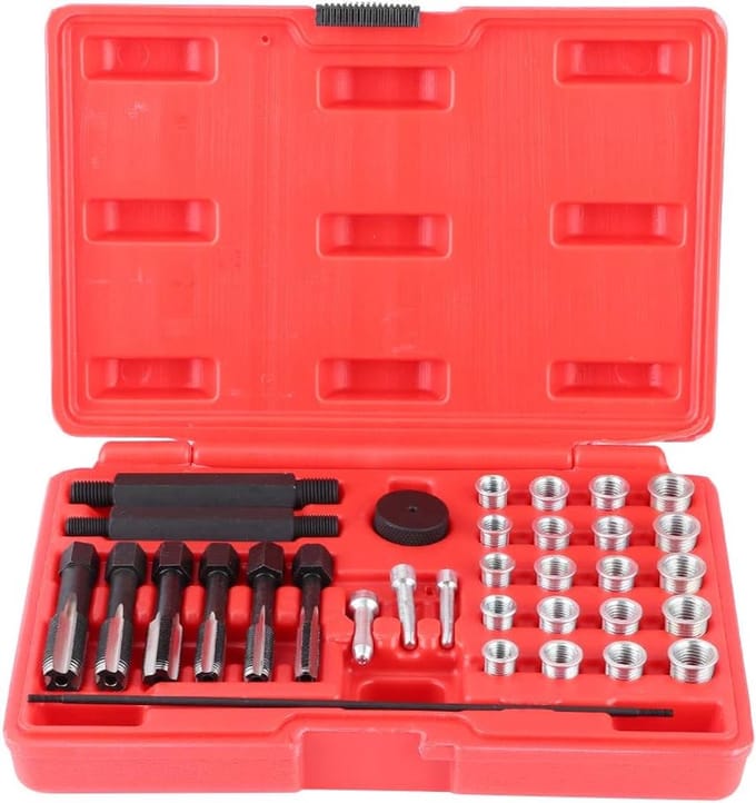 33pcs Glow Plug Screw Repair Kit - Spark Plug Screw Repair Kit - Reparatie van Spark Plugs - Prechauffage Wire Insert - Glow Plug Tools - Stalen Wire Insert