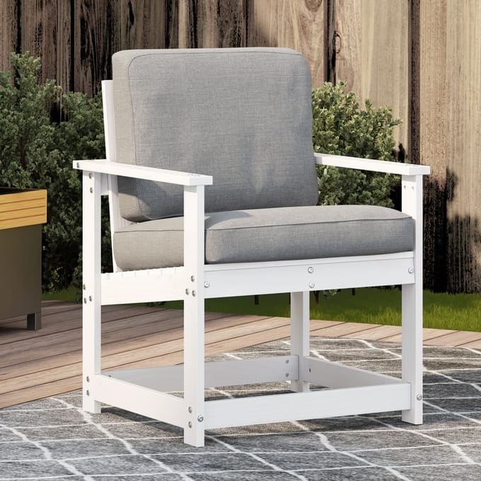 vidaXL - Tuinstoel - 62x56x77 - cm - massief - grenenhout - wit