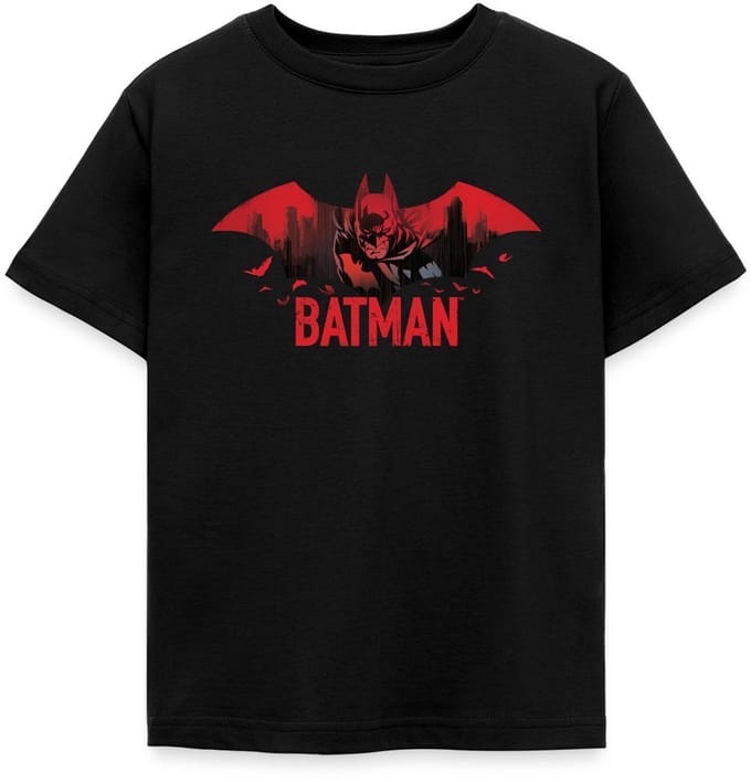 Batman Met Vleermuizen En Rood Batman-Logo T-Shirt Kinderen