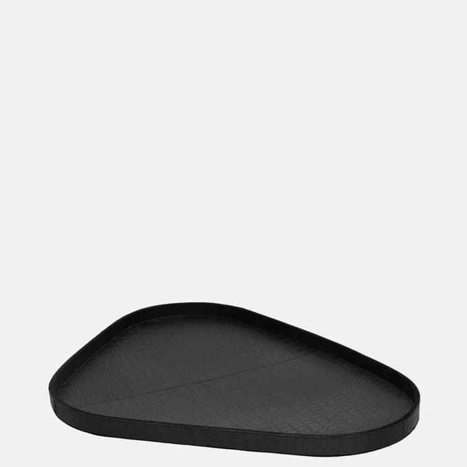 Chamada Sophie leren dienblad organisch croco L black