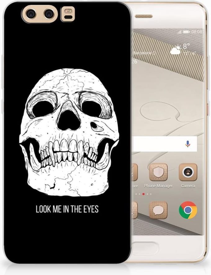 Silicone Back Case Huawei P10 Plus Skull Eyes
