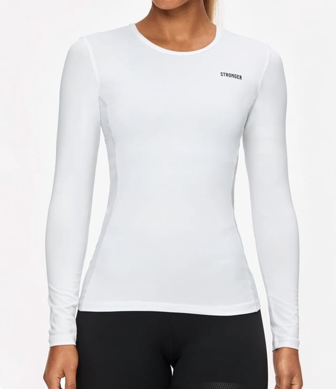 Stronger - Signature Longsleeve - Sportshirt - Dames - Wit - Maat L