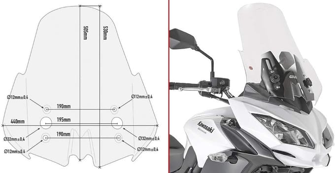 Motor Windscherm - Windgeleider Deflector - Bescherming Tegen Wind - Sterk Acryl Materiaal - 53cm Hoog 44cm Breed - Transparant