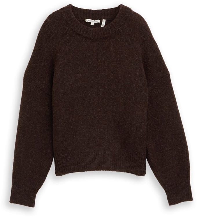 Tom Tailor Denim - Oversized gebreide trui - Maat M - soft chocolate brown melange
