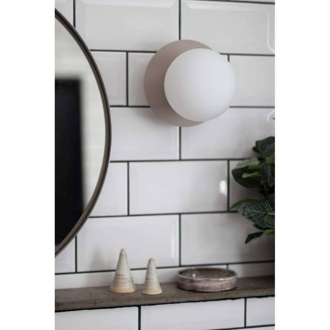 Globen Lighting wandlamp ART DECO, beige/wit Ø 16 cm IP44