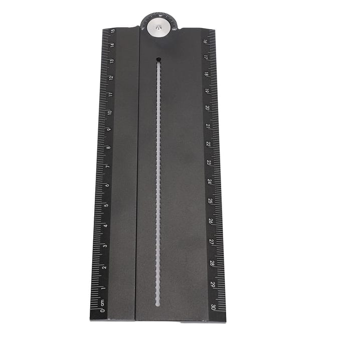 Règle multiple en aluminium Multifonctionnel Mètre d'angle pour dessin de cercle d'arc et de lignes parallèles black