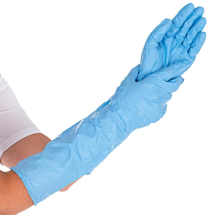 HYGOSTAR nitril handschoenen extra safe superlong M blauw