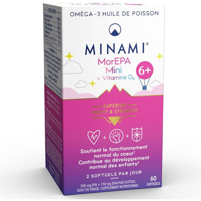 Minami® MorEPA Mini + Vitamine D3 6 Jaar+ 60 Capsules