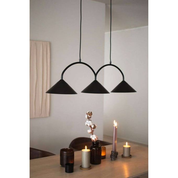 Globen Lighting hanglamp CURVE 3, zwart, 3-lamps, 95 cm
