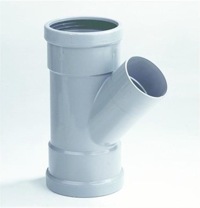 Afvoer pvc manchet - T-stuk 45° Verloop x lijmmof - 110 x 75mm