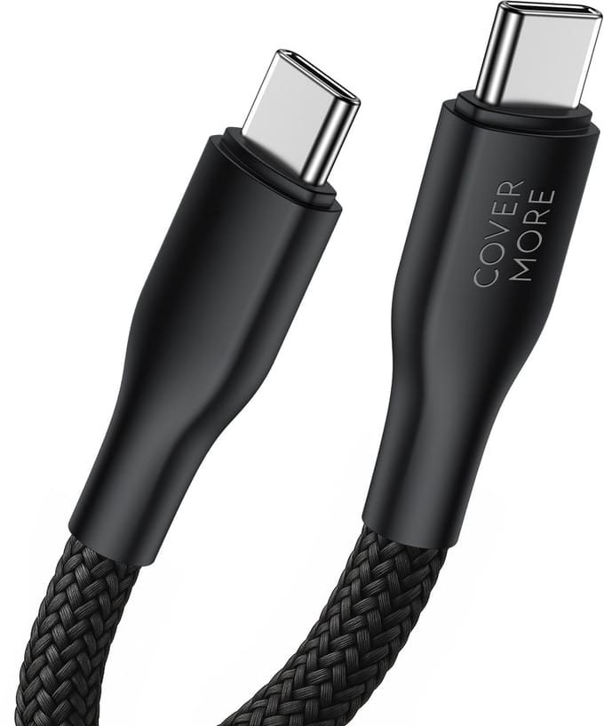 Usb C kabel - Snellader - Usb C naar usb C - Kabeltje voor carplay in auto - Quick charge en fast charging - 1m - Zwart