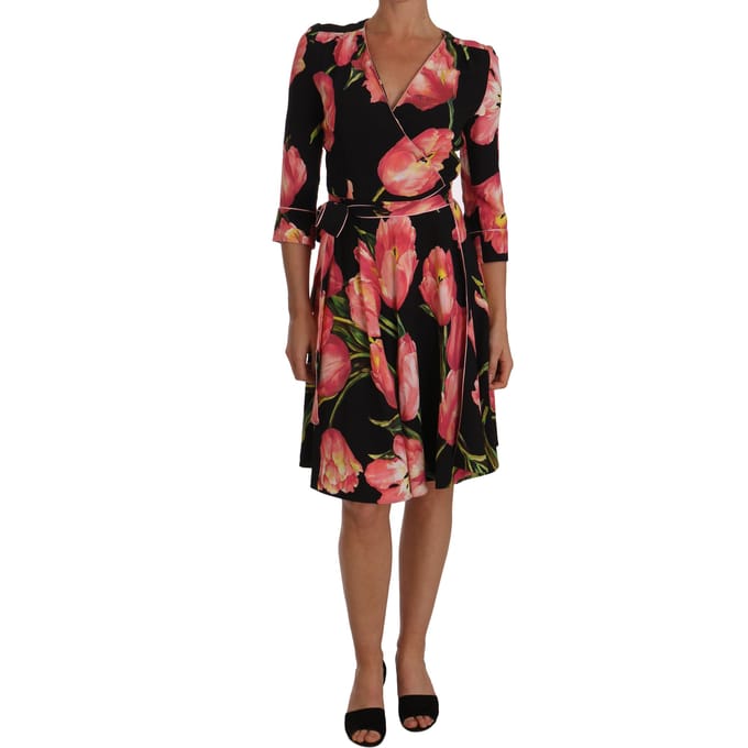 Dolce Gabbana Tulpenprint Wikkeljurk
