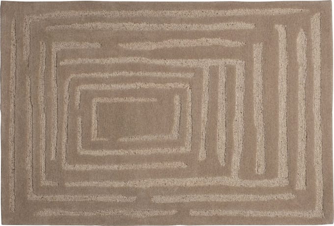 WOOOD Alicia vloerkleed - Wol - Zand - 170x240