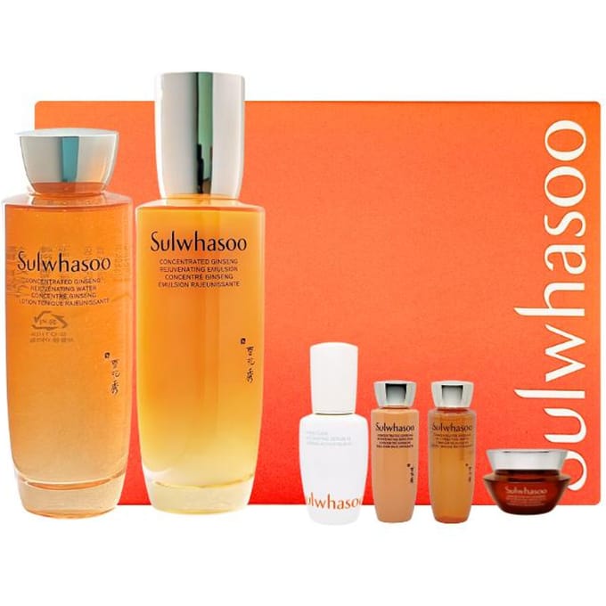 [Sulwhasoo] Concentrated Ginseng Rejuvenating Water + Emulsion Special Set (Toner 150ml, Emulsion 125ml, Samples) orange