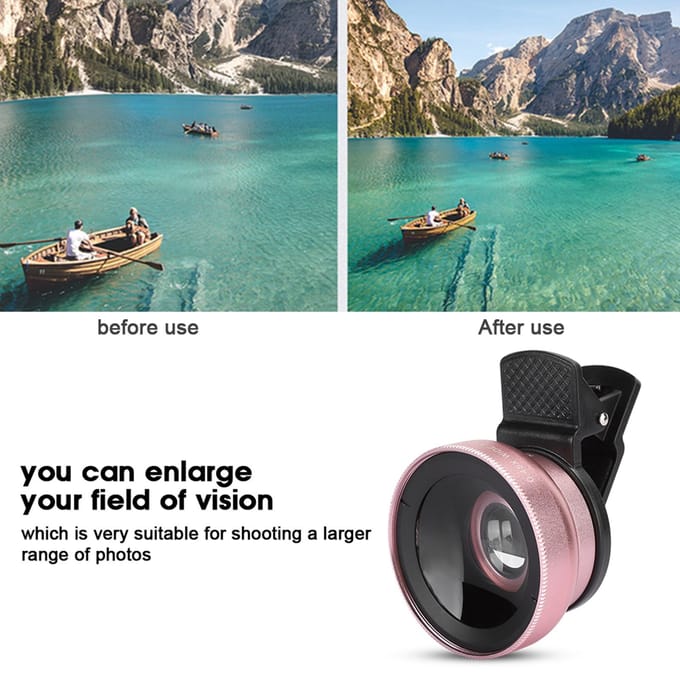 2-in-1 telefoonlens Professionele 0,45x supergroothoek- en macrolens voor mobiele telefoon gray