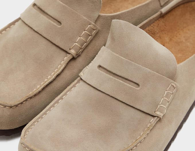 Birkenstock Naples Wrapped Suede Leather Sandalen bruin