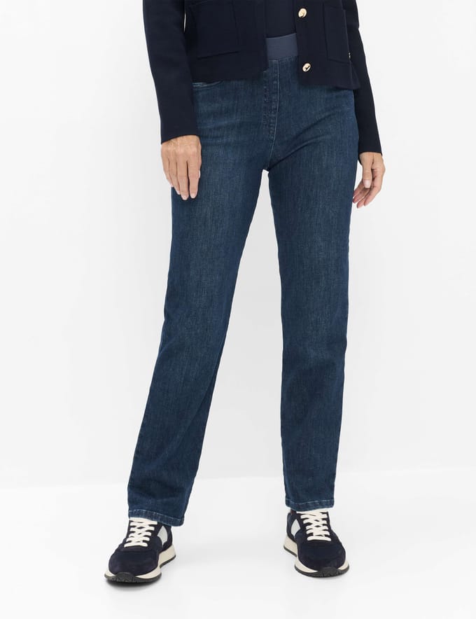 Raphaela by Brax Dames Jeans  Style CARINA STONED SLIGHTLY USED, denim blauw regular, maat 52