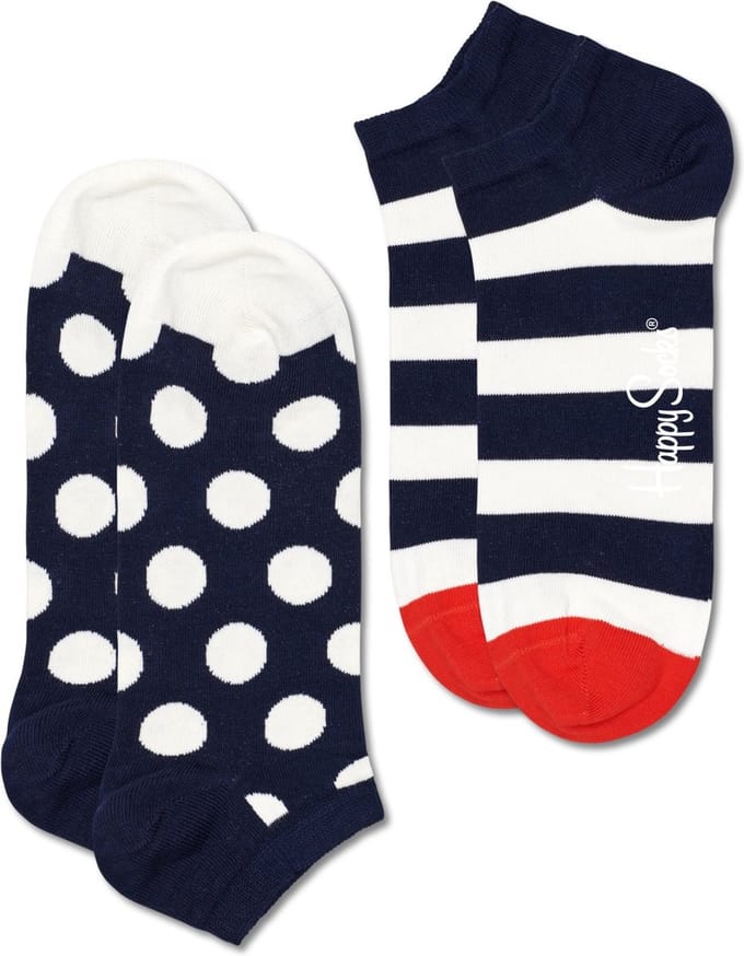 Happy Socks Big Dot Stripe Low Sock (2-pack) - unisex sokken - Unisex - Maat: 36 - 40