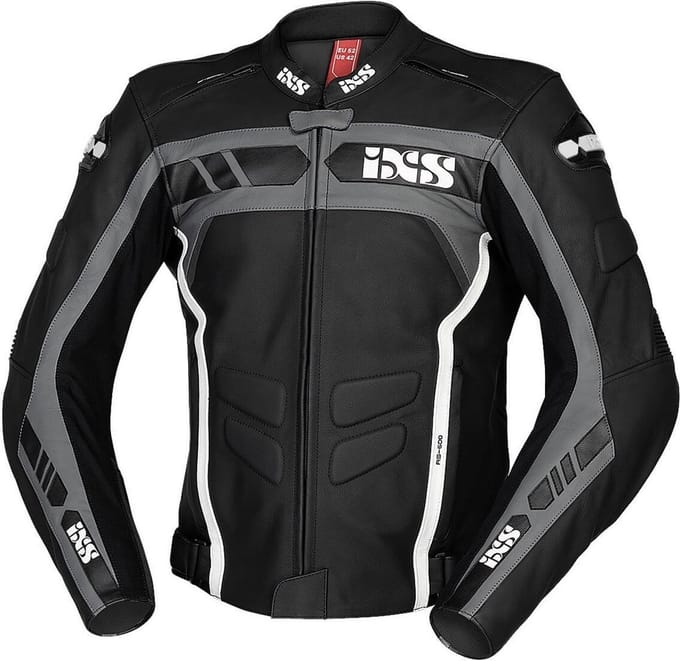 IXS Sport RS-600 1.0 Zwart Grijs Wit Leren Motorjas - Jas