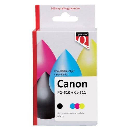 Inktcartridge Quantore alternatief tbv Canon PG-510 CL-511 zwart + kleur | Pak a 2 stuk