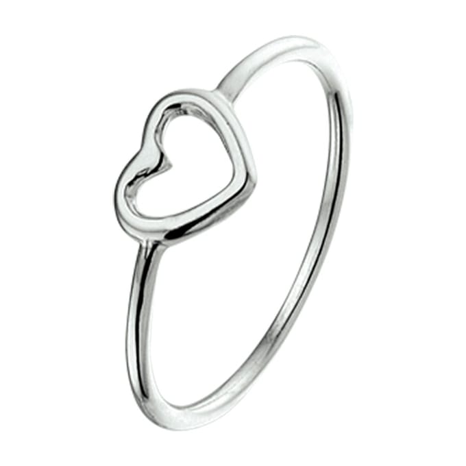 Zilver Gerhodineerde Ring hart 1325104 14.00 mm (44)