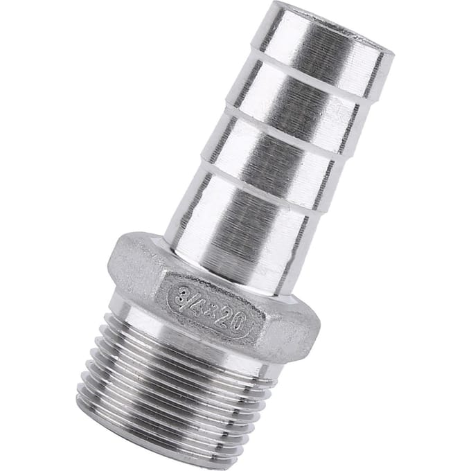 RVS 304 Mannelijke Schroefdraad Pijpfitting Barb Slangstaart Connector (34 x20mm)