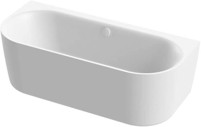 Ben Vana half vrijstaand bad 180x80cm mat wit incl. afvoer met overloop-vulcombinatie