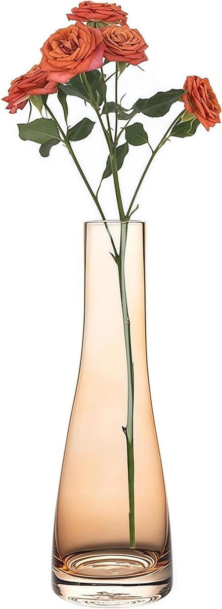 Solidchoice - 21CM Oranje Glazen Vaas voor Decoratie