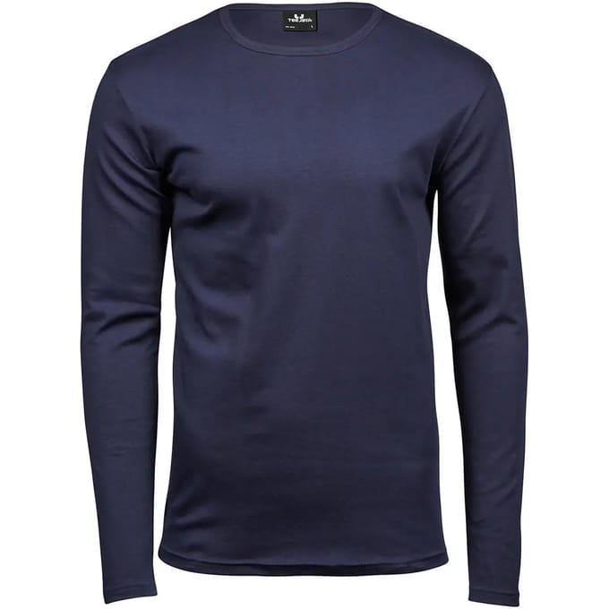 Tee Jays - Interlock T-shirt lange mouwen - Navy maat L