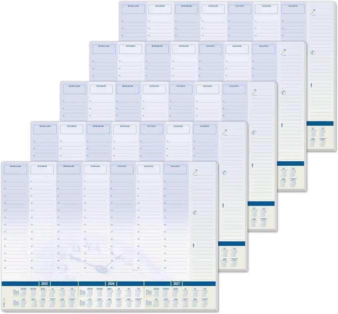 Schrijfblokken en Bureauschol, Set van 5, Extra Groot A2 Formaat voor Notities en Planning