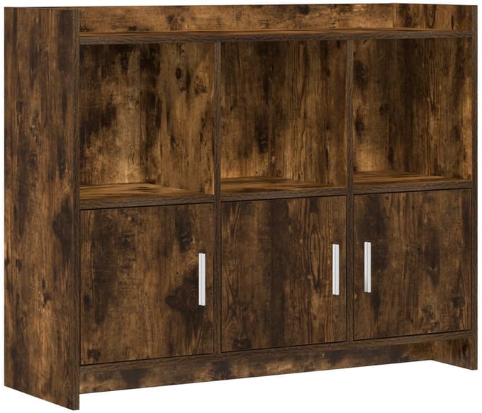 vidaXL - Dressoir - Gerookt - eiken - 98,5 - x - 33 - x - 80 - cm - Bewerkt - hout