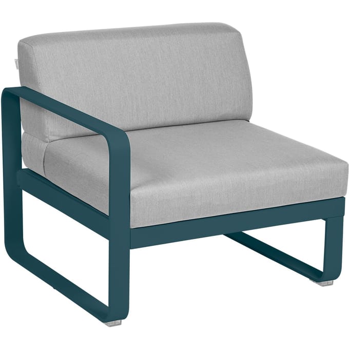 Fermob BELLEVIE Fauteuil Module links - 21 acapulcoblauw - 79 Flanelgrijs