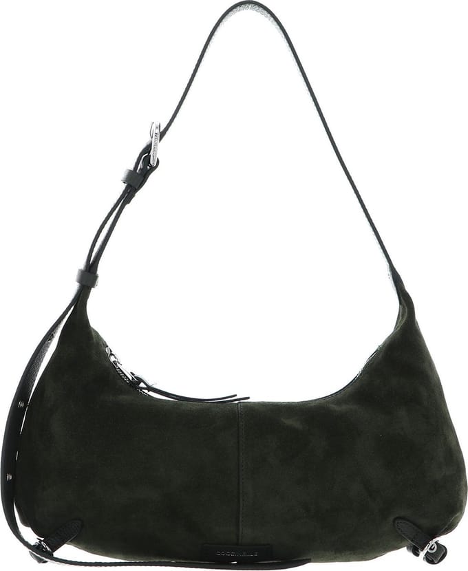 COCCINELLE Leren Schoudertas Abigail Suede B Shoulder Bag Alga Donkergroen